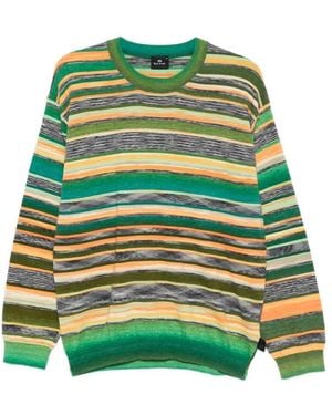 Paul Smith Gestreifter Pullover Mit Rundhalsausschnitt - Grün