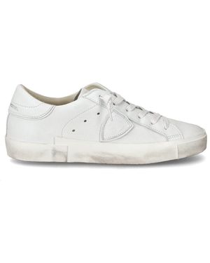Philippe Model Sneakers aus Vintage-Effekt Ziegenleder - Weiß
