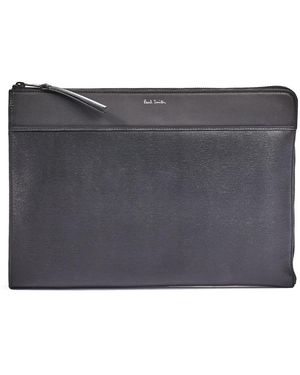 Paul Smith Geprägte Leder-Laptop-Hülle - Blau