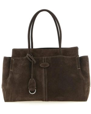 Tod's Wildleder-Tote-Bag - Schwarz