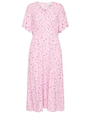 Ichi Midi Jurk - Roze