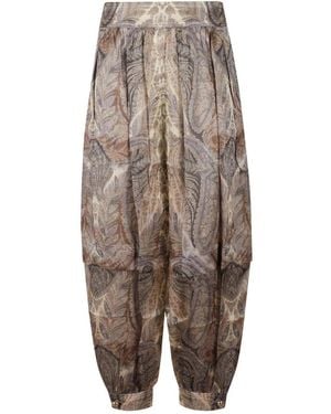 Zimmermann Paisley Print Seidenhose - Braun