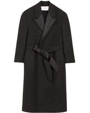 Ami Paris Belted Coats - Zwart