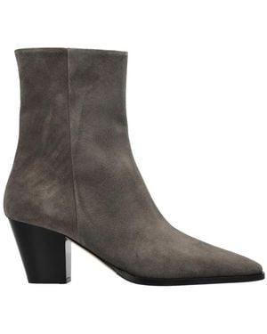 Aeyde Schoenen ,Grijs ,Leer Hedvig Heeled Enkellaarsjes - Bruin