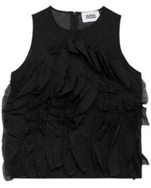 Alpha Studio Sleeveless Tops - Black