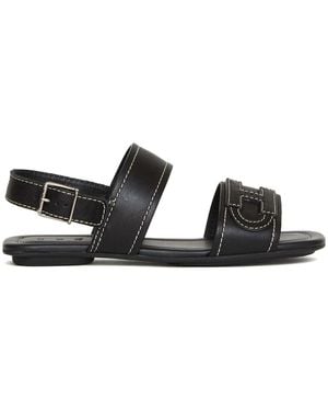 Hogan Flat Sandals - Black
