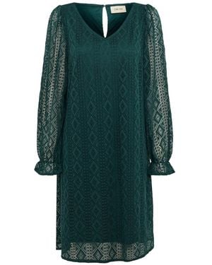 Cream Short Dresses - Green