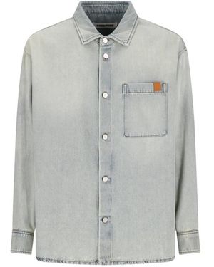 DARKPARK Overhemden ,Blauw ,Katoen Keanu Tencel Patch Pocket Shirt - Grijs