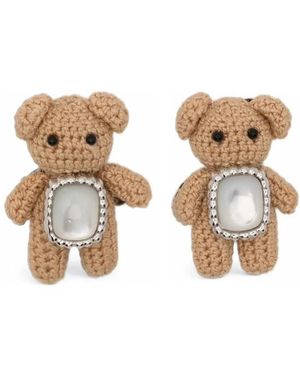 YVMIN Accessoires ,Grijs ,Mini Parelmoeren Beer Oorbellen - Metallic