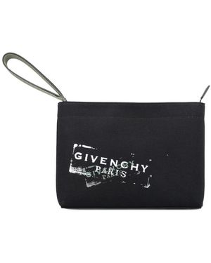 Givenchy Tassen ,Zwart ,Katoen Cotton Clutch Bag Met Logo