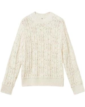 Twinset Ronde Hals Trui Met Parelversieringen - Wit
