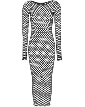 Roberto Cavalli Schwarzer Gestrickter Badeanzug Cover-Up - Grau