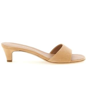 Ferragamo Heeled Mules - Natural