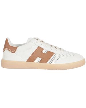 Hogan Cool Laced Perforated Leather Trainers - Multicolour