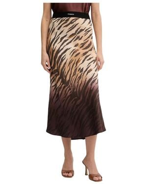 Pinko Rokken ,Veelkleurig ,Hollie Midi Rok - Bruin