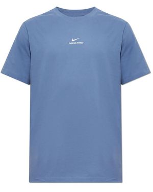 Nike Fitness ,Blauw ,Katoen Logo T-Shirt