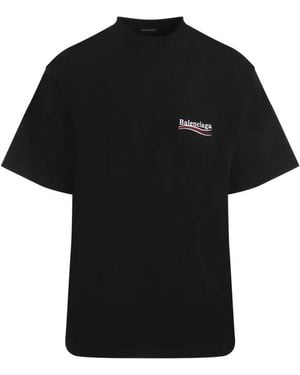 Balenciaga Schwarzes T-Shirt & Polo Noos