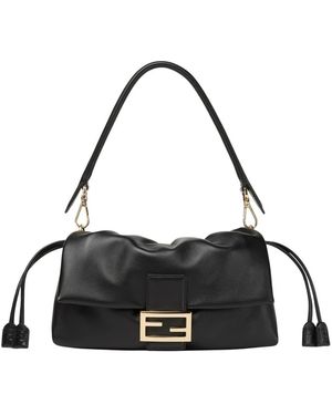 Fendi Medium Baguette Soft Bag - Zwart