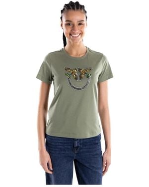 Pinko Tops ,Groen ,Katoen Quentin T-Shirt