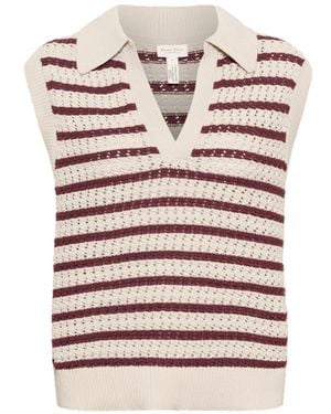 Part Two Gestreifter Strickpullover Tawny Port - Pink