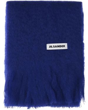 Jil Sander Mohair-Mischung Schal - Blau