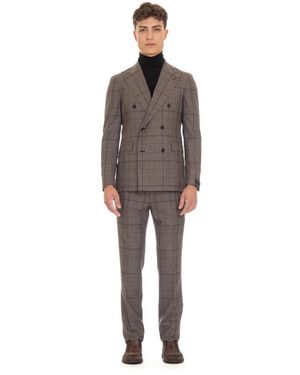 Tagliatore Double Breasted Suits - Brown