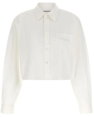 Alexander Wang Besticktes Cropped Shirt Mit Logo - Weiß