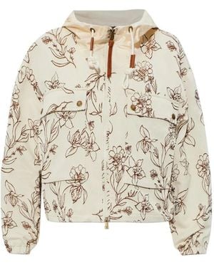 Moncler Nepeta Blumenprint Kapuzenjacke - Natur