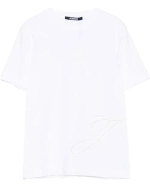 Jacquemus Tops ,Wit ,Katoen J Geborduurd T-Shirt