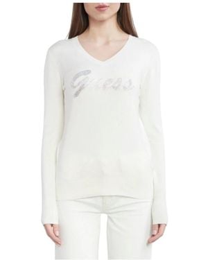 Guess V-Neck Knitwear - Blanco