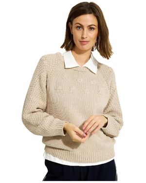 iN FRONT Camomile strickbluse sand - Natur