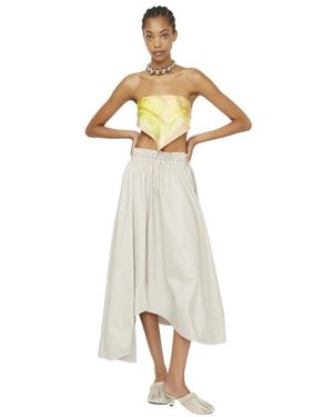 Isabelle Blanche Is26Ss-G130T011379 Rok Met Trekkoord En Asymmetrische Zoom - Wit