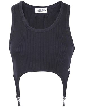 Jean Paul Gaultier Geribbelde Bh Met Jarretel Lingerie - Blauw