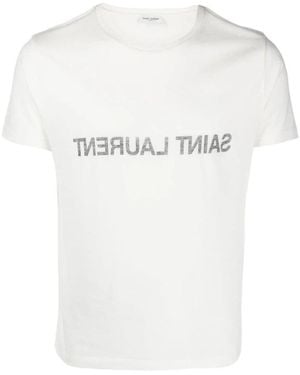 Saint Laurent Logo T-Shirt - Weiß