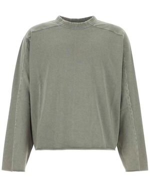 Entire studios Oversize Taubengraues Baumwoll-T-Shirt - Grün