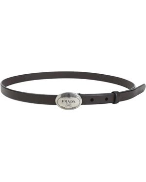 Prada Accessoires ,Bruin ,Leer Leren Riem
