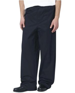 Jil Sander Wijde Katoenen Broek - Blauw