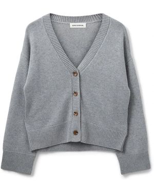 Sofie Schnoor Truien & Vesten ,Grijs ,Leer Cardigans