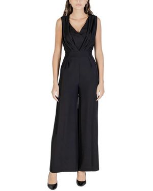 Rinascimento Schwarzer V-Ausschnitt Jumpsuit Mit Taschen