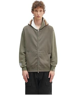 A Bathing Ape Hoodies & Sweatvesten ,Groen ,Katoen Shark Full-Zip Hoodie - Grijs
