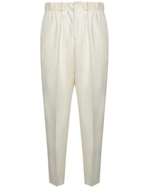 Laneus Slim-Fit Trousers - Natural