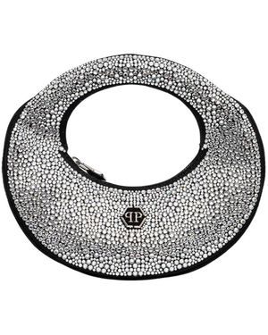 Philipp Plein Tassen ,Grijs ,Leer Mini Tas - Metallic