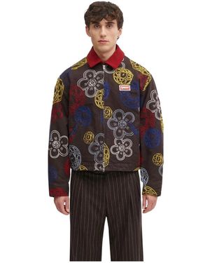 KENZO Jassen ,Veelkleurig ,Katoen Futura Ritssluiting Utility Jas - Zwart