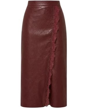 Pink Memories Leather Skirts - Red