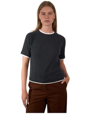 Semicouture Truien & Vesten ,Grijs ,Katoen Truien - Zwart