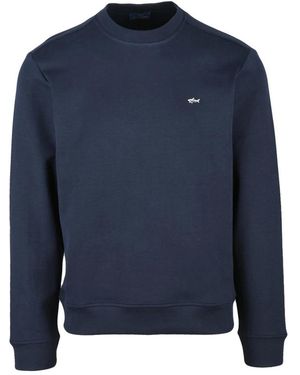 Paul & Shark Hoodies & Sweatvesten ,Blauw ,Katoen Dunne Ronde Hals Trui