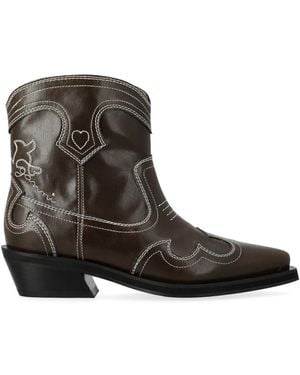 Ganni Cowboy Boots - Brown