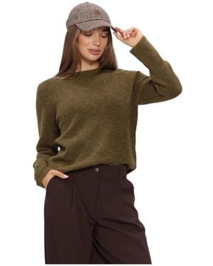 SELECTED Round-Neck Strickwaren - Braun