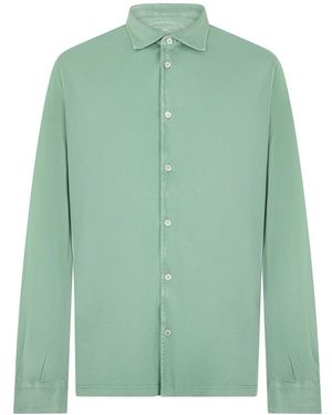 Fedeli Overhemden ,Groen ,Katoen Shirt Met Lange Mouwen