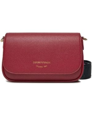 Emporio Armani Mini tasche bordeaux mit schwarzem logo-schriftzug - Rot